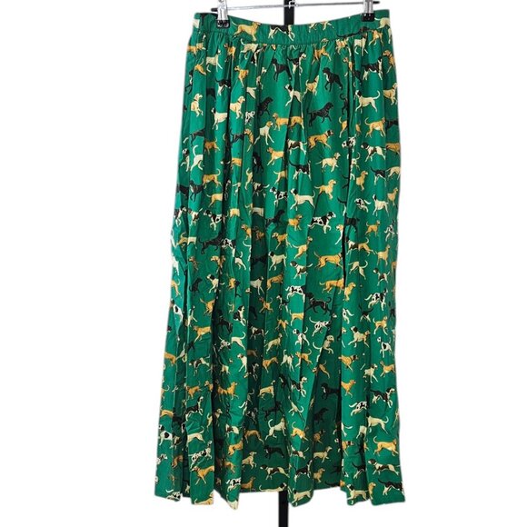 Anthropologie Maeve The Jacie Poplin Printed Maxi Skirt, Dog Pattern, Cotton, S - Picture 1 of 8